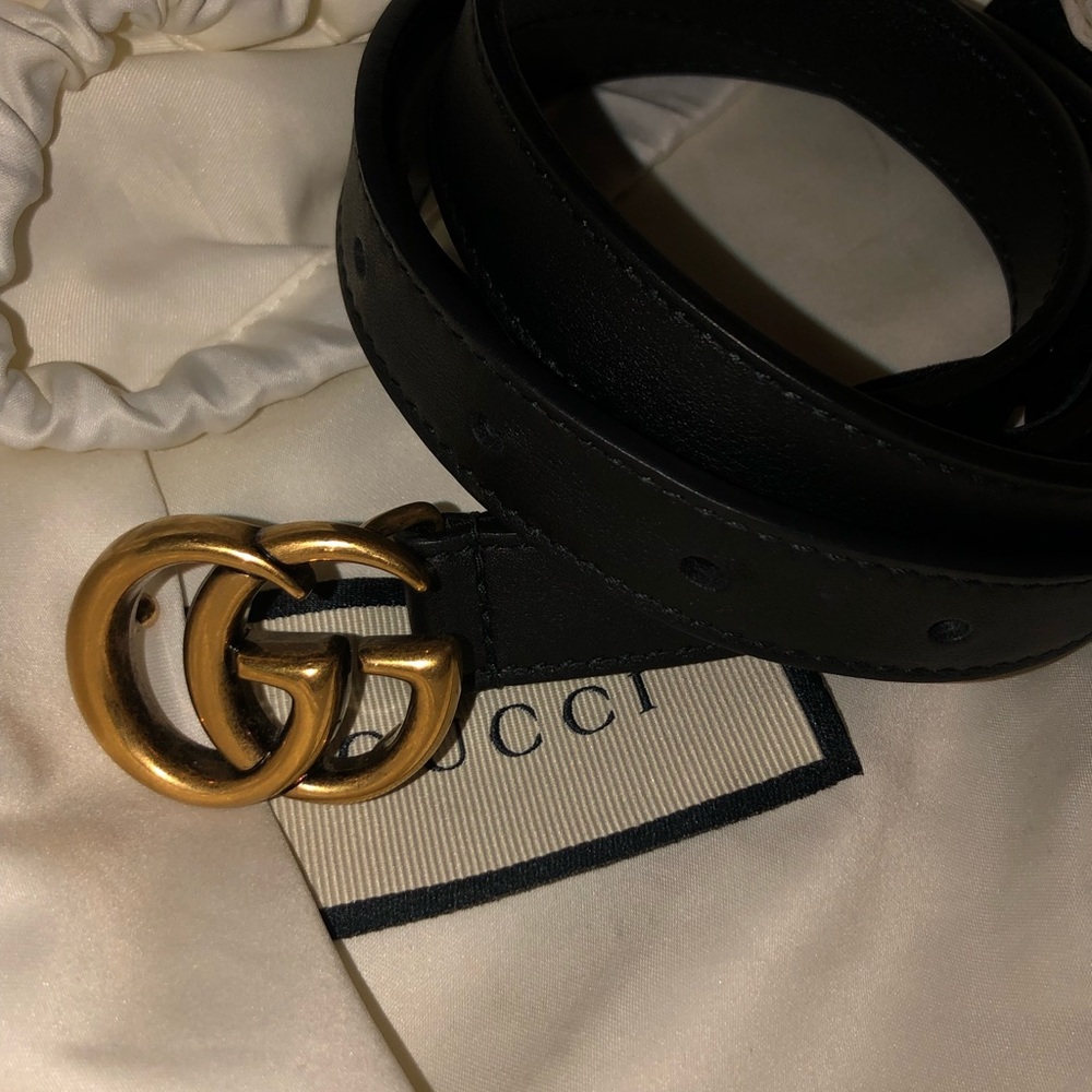 Thin gucci belt black